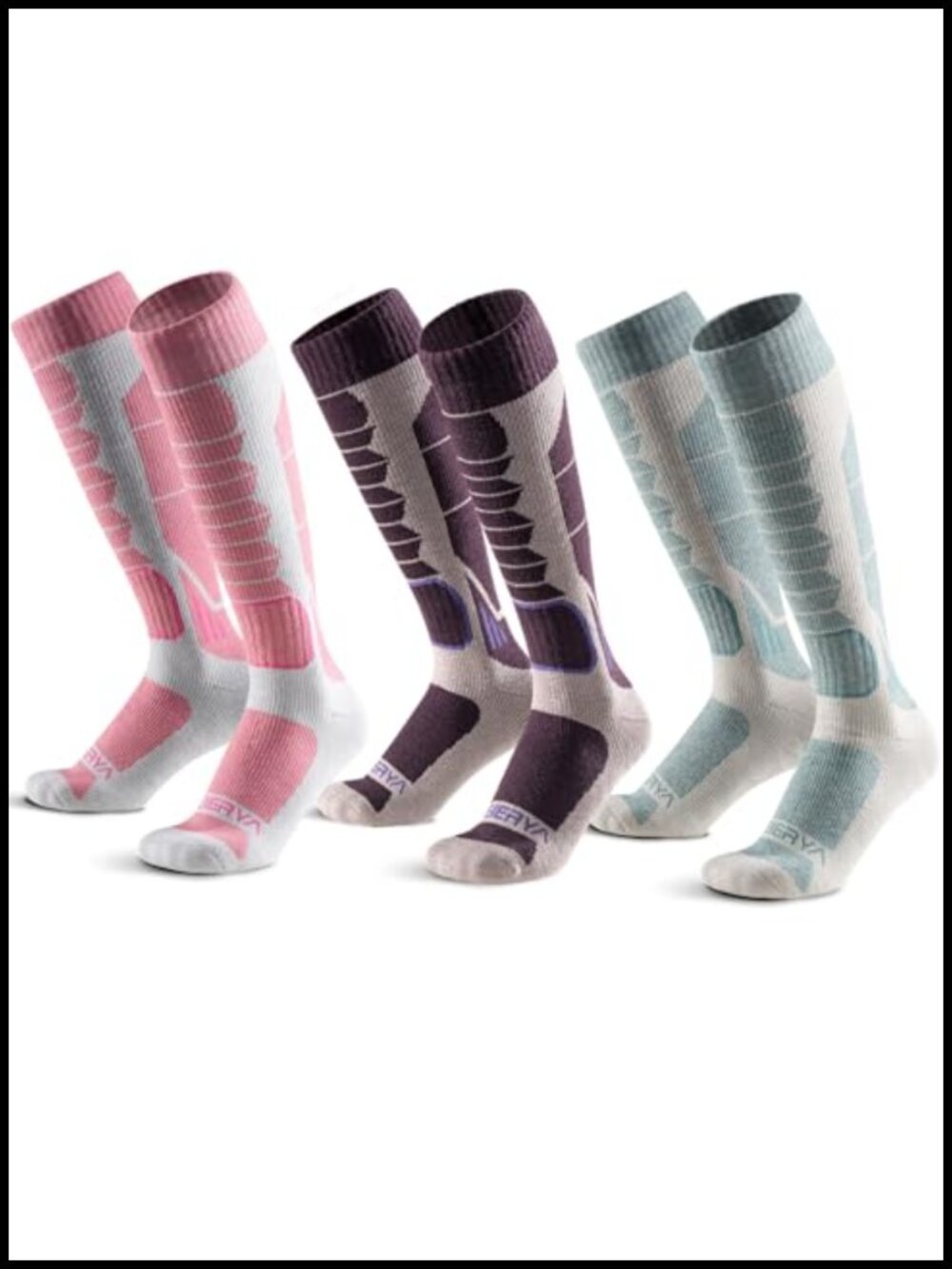 Merino Wool Ski Socks Over-the-Calf Full Cushion Thermal Snowboard Winter